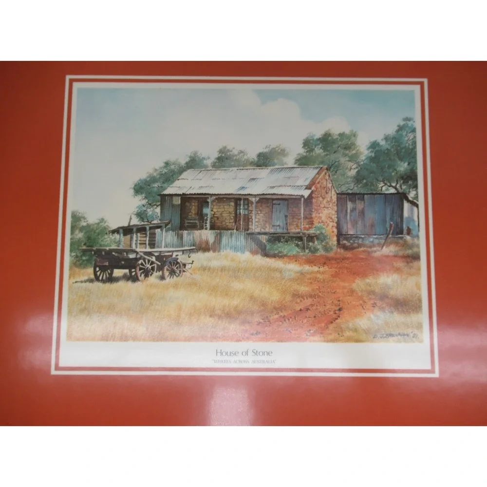 English Life Set 4 Cork Backed Placemats Wheels Australia Made England vintage